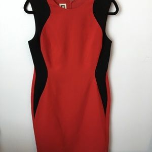 Anne Klein red and black sheath dress, size 8